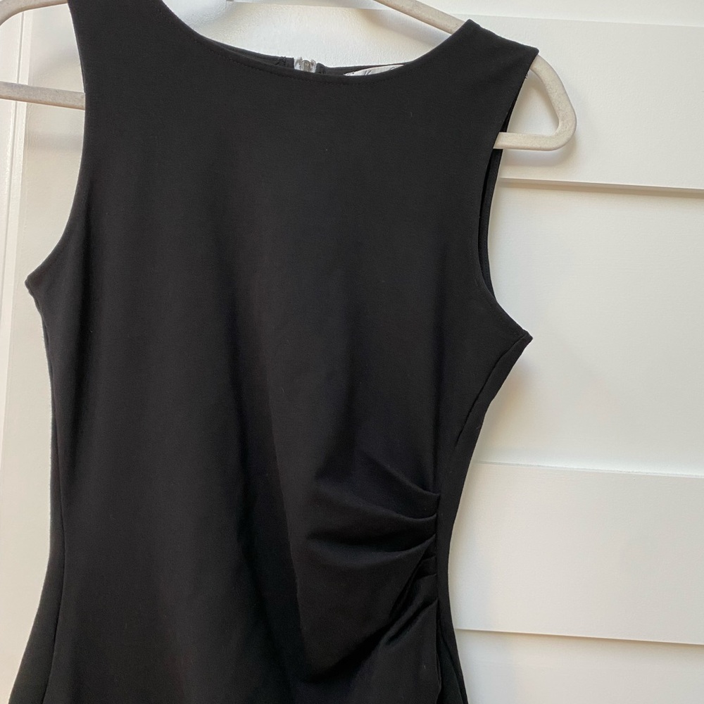 Kenneth Cole New York Hilary Ruched Size 6 Black Zipper Dress - Picture 7 of 9